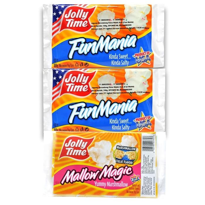 

Diskon! Promo Paket Duo Fun Mallow 3 Pcs - Jolly Time Microwave Popcorn