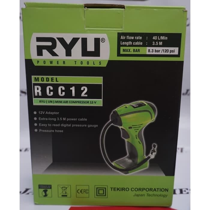 Ryu Rcc12 Mini Air Compressor 12V Dc Pompa Ban Kompresor Mini Rcc 12