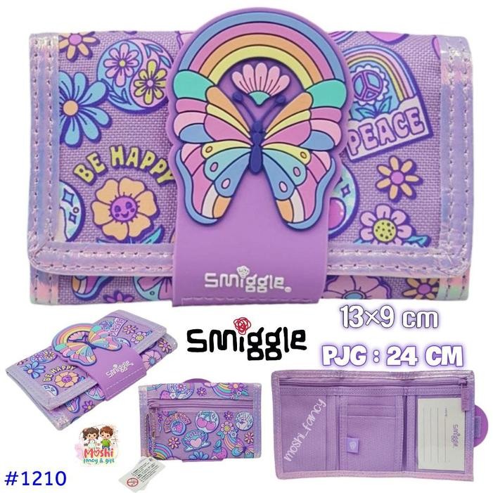 Dompet Smiggle Butterfly Purple / Dompet Lipat Smiggle Anak Perempuan / Wallet Smiggle Girl