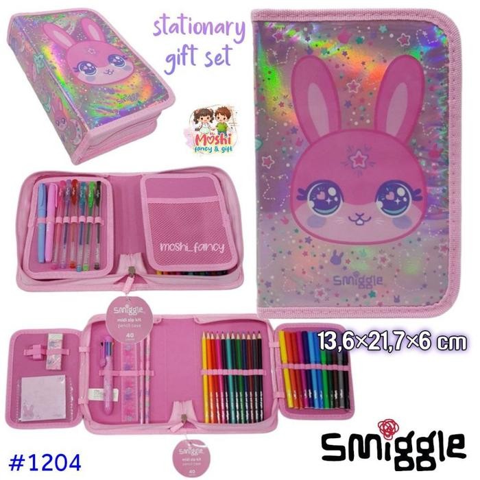 

Smiggle Midi Zip Kit Stationary Gift Set Motif Bunny Rabbit Pink / Pencil Case Set Smiggle Cat / Set