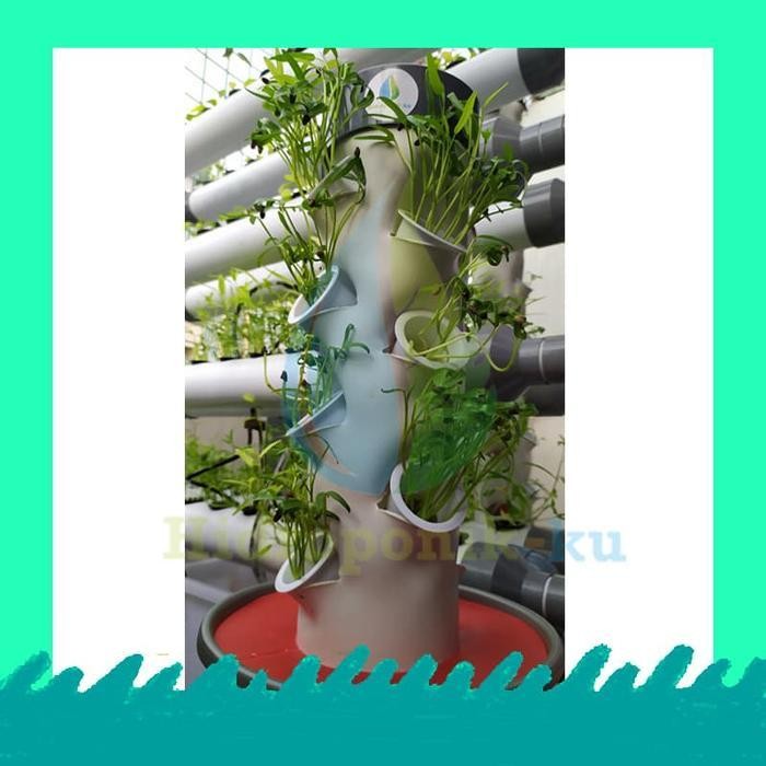 Paket Hidroponik ku, Mini Vertikal hidroponik set 14 lubang siap pakai
