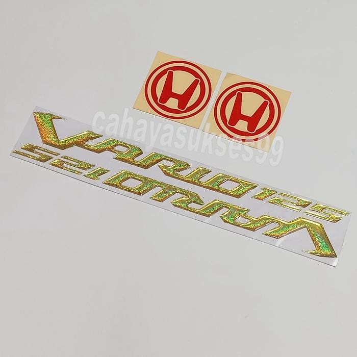 Sticker Timbul Honda Vario 125 Gold Stiker Bulat Merah New
