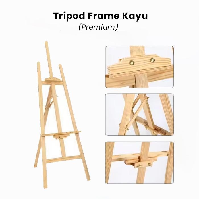 

Stand Frame Tripod / Wooden Easel Tripod Kayu Stand Lukis Bingkai Foto