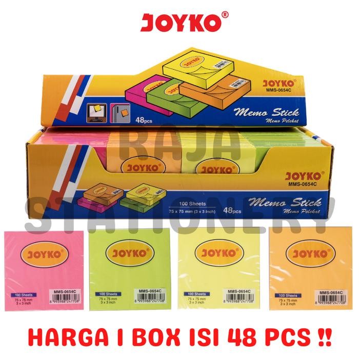 

tersedia joyko memo stick kertas memo tempel note mms-0654c box 48pcs