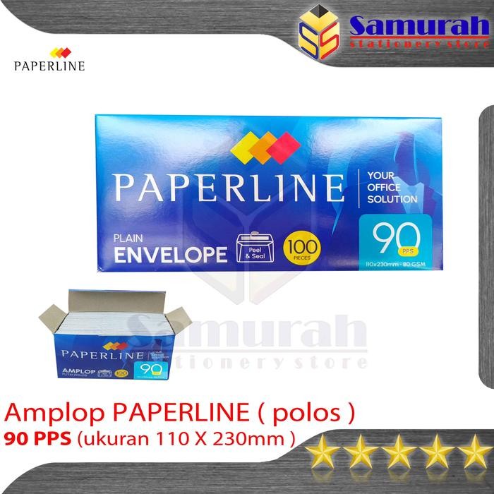 

ID AMPLOP KERTAS PUTIH POLOS PAPERLINE 90 PPS ISI 100 ( 110 X 230 MM ) 80 GSM PANJANG