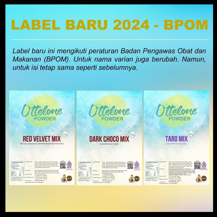 

POWDER RED VELVED CAKE 1000GR BUBUK MINUMAN PREMIUM MERK OTTELO