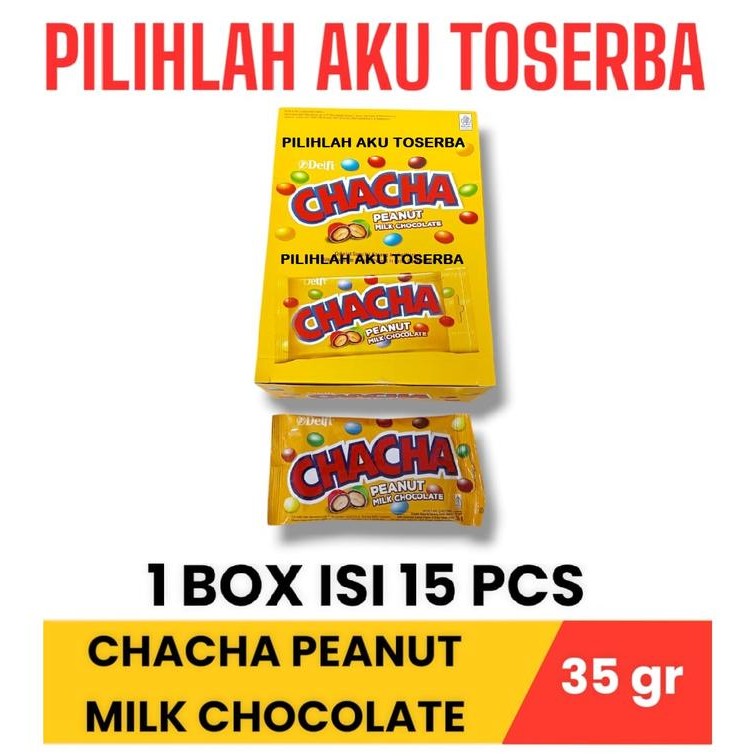 

Neww CHACHA PEANUT Milk Chocolate 35 gram - (HARGA 1 BOX ISI 15 PCS) Terlaris