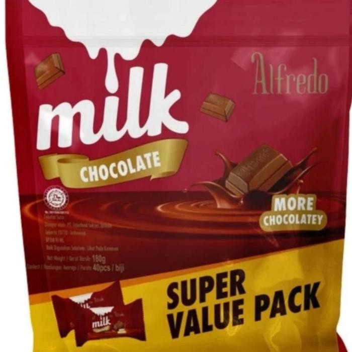 

Neww ALFREDO COKLAT MILK VALUE PACK ISI 40 PCS Terlaris