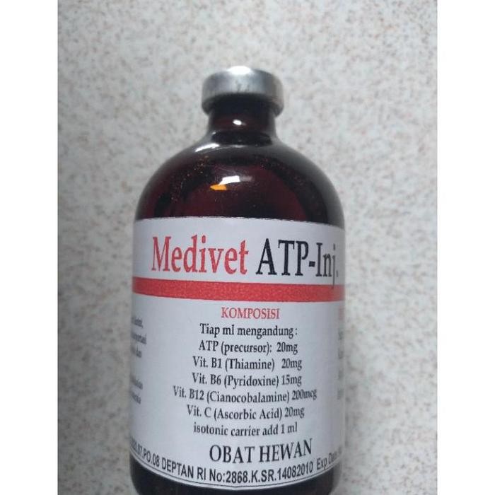 Medivet ATP 100 ml penambah stamina untuk ayam aduan domba dan kuda pacu