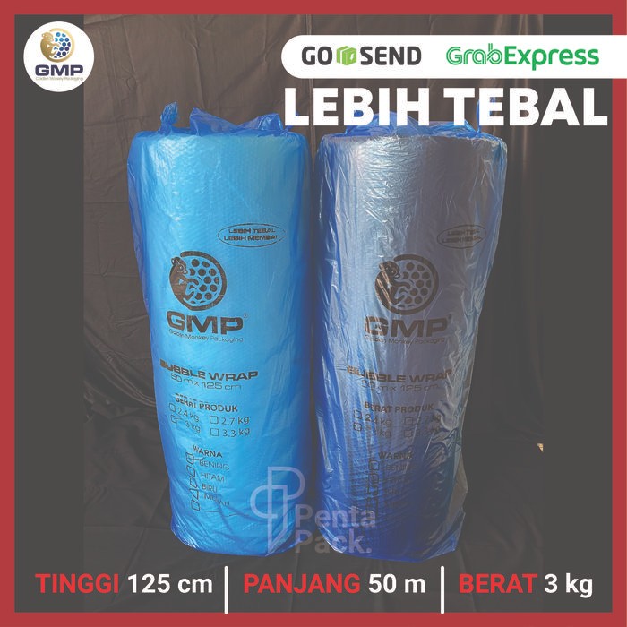 

[Tebal 3 kg] Bubble Wrap GMP 125 cm X 50 m (Bening/Hitam)