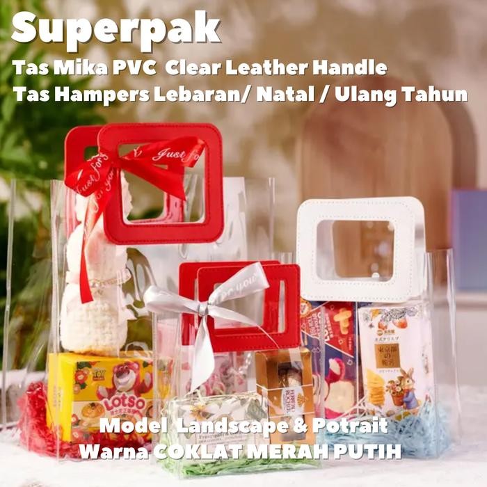 

(Grosir 10 buah) Tas Mika PVC 15x15x23 Clear Bening Goodie Bag Premium