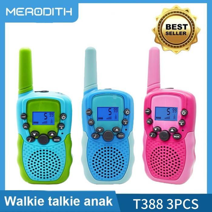 (COD) ht Mainan walkie talkie T388 3PCS ht mainan anak anak mainan ht murah for kids Jarak Jauh