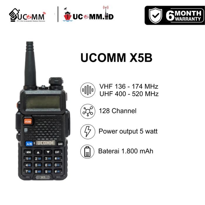 UCOMM X5B X5 B HT Dual Band VHF UHF Original Garansi Resmi 6 Bulan