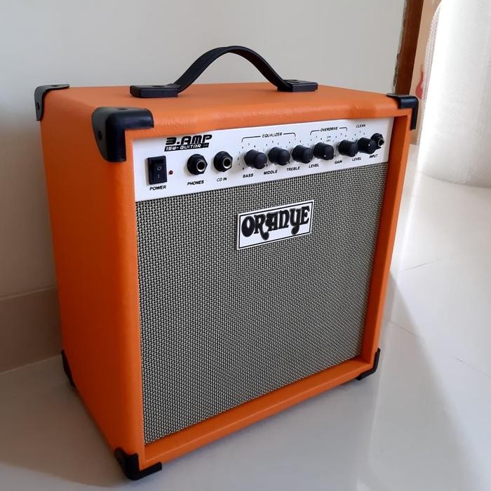 Baru Amplifier Gitar Elektrik Warna Oranye Distorsi
