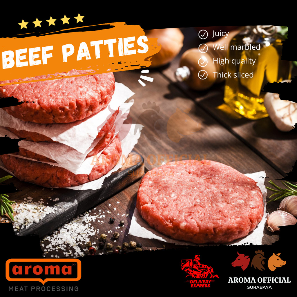 

AROMA Beef Patties (Daging Sapi Burger) HALAL