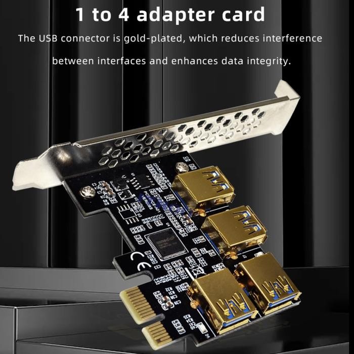 Pcie Splitter Pcie X1 To 4 Usb3.0 Mining Riser Adapter