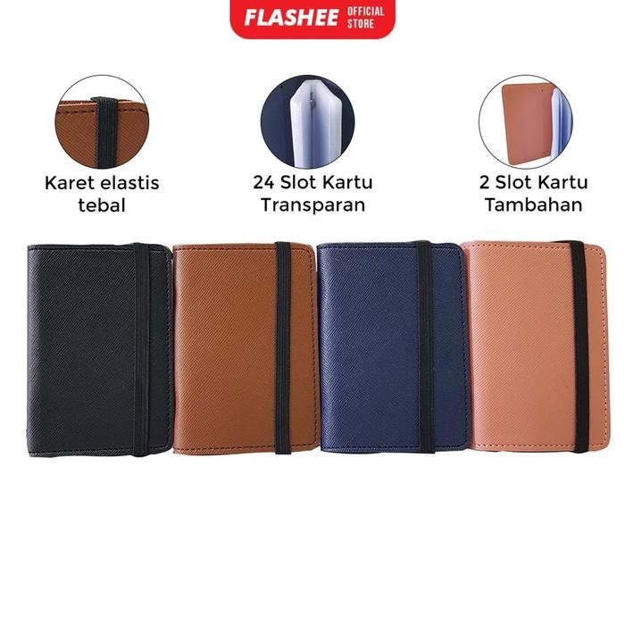 

ID FLASHEE CARD HOLDER 24 PLASTIK SLOT BANYAK DIONNE DOMPET KARTU KULIT SINTETIS POLOS 24 SLOT
