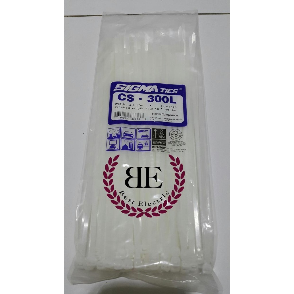 

ID KABEL TIES / KABEL TIS / CABLE TIE CS 300 L PUTIH 30 CM SIGMA CS300L