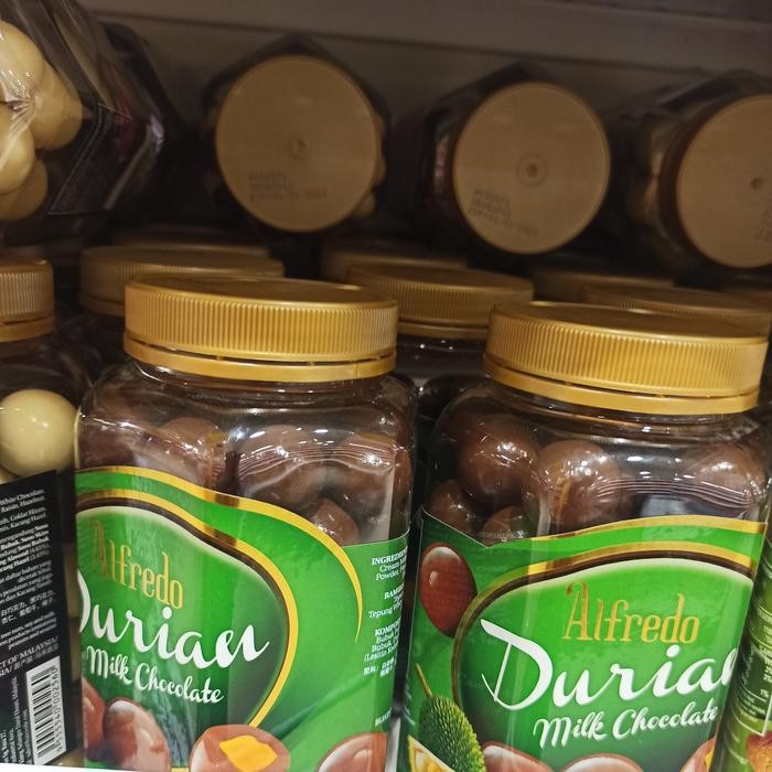 

Neww alfredo jar durian milk chocolate 450gr Terlaris