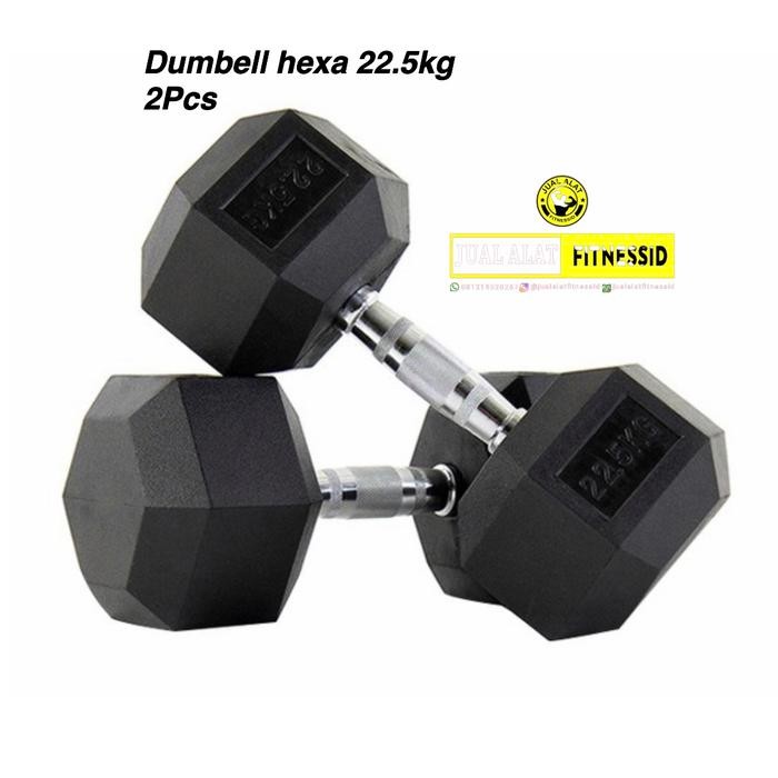 Dumbell 22.5kg Hexagonal Rubber Dumbell