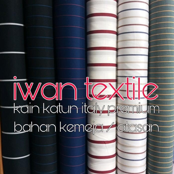 

Kain Katun Premium Bahan Katun Italy Motif Garis Garis / Stripe / Salur Import Quality