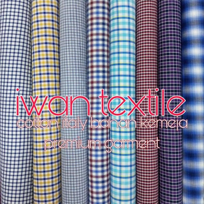

Kain Katun Bahan Kemeja Motif Kotak Kotak Yanded Italy Premium Import