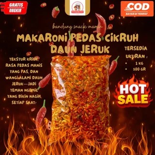 

MAKARONI CIKRUH 500 GR PEDAS DAUN JERUK KHAS BANDUNG SNACK MAMIN