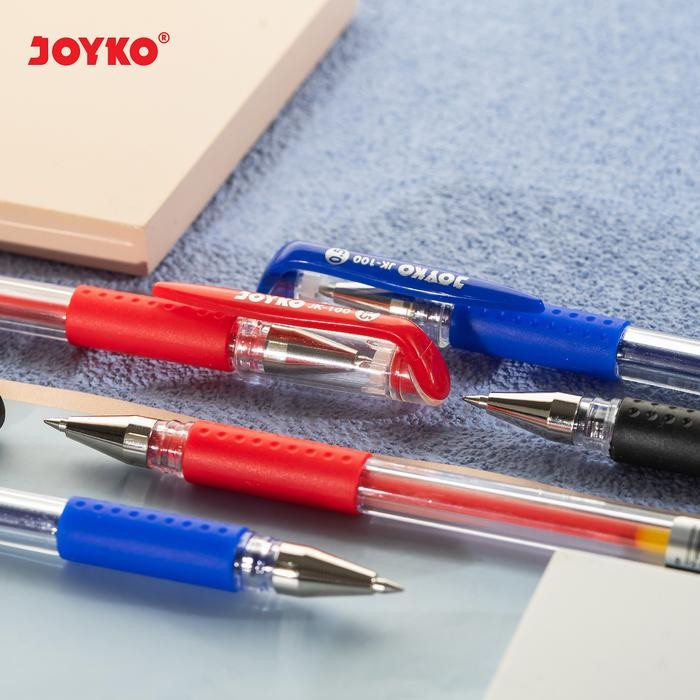 

New JOYKO GEL PEN JK-100 PEN BLACK BLUE RED PULPEN PENA JOYKO HITAM BIRU MERAH JK100 LUSIN [12PCS]