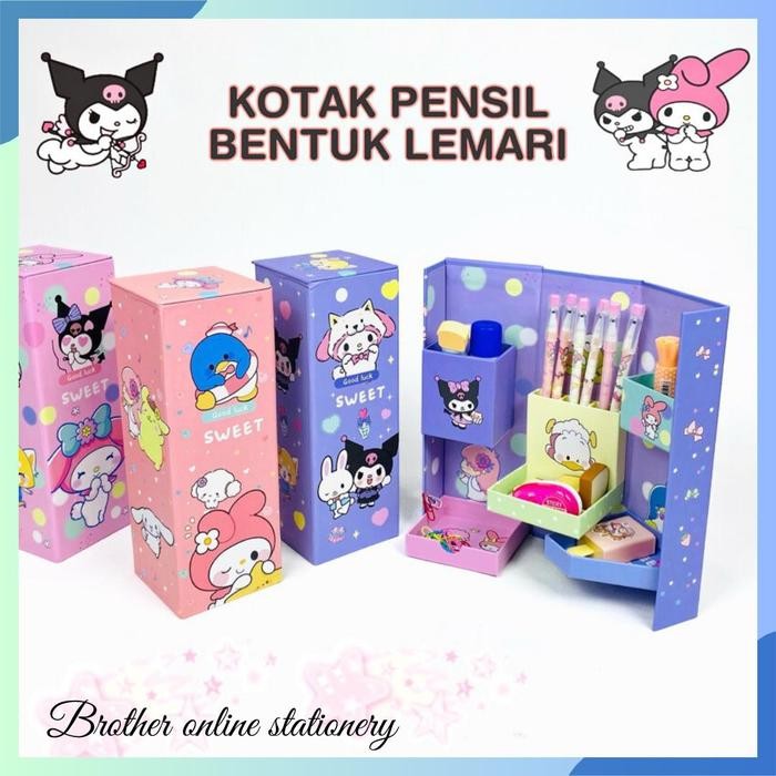 

New BOS Kotak Pensil Karton Rak Berdiri Tingkat/Pencil Case/Pencil Box Stationery/Kotak Pensil