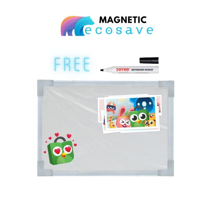 

New Whiteboard Mini Magnetic SAKANA EcoSave 20x30 cm Papan Tulis Magnet 20 x 30