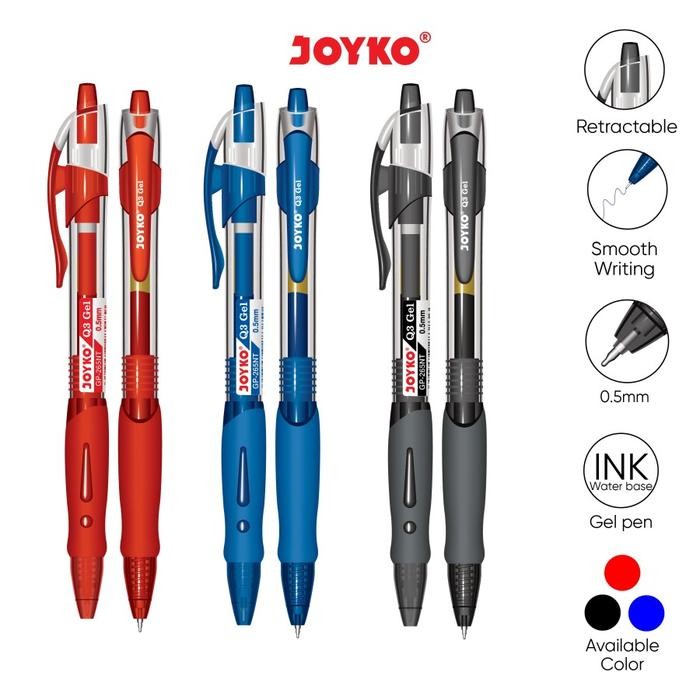 

New (12pc)Gel Pen Pulpen Pena Joyko GP-265 Q Gel 0.5 mm / Q GEL JOYKO/Gel Pen Pulpen Pena Joyko