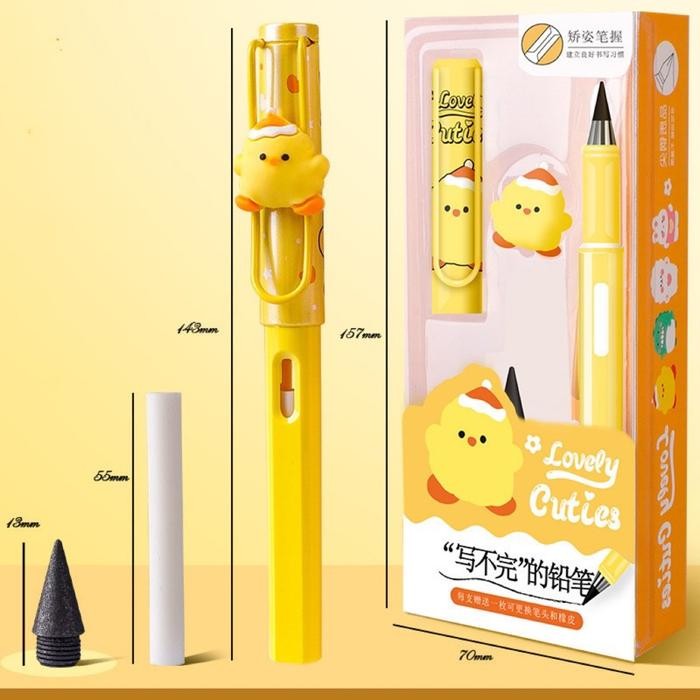 

New Pensil Eterna Abadi Tahan Lama Kuat Tidak Patah dengan Refill dan Penghapus - HB 0,5mm - 4 Warna