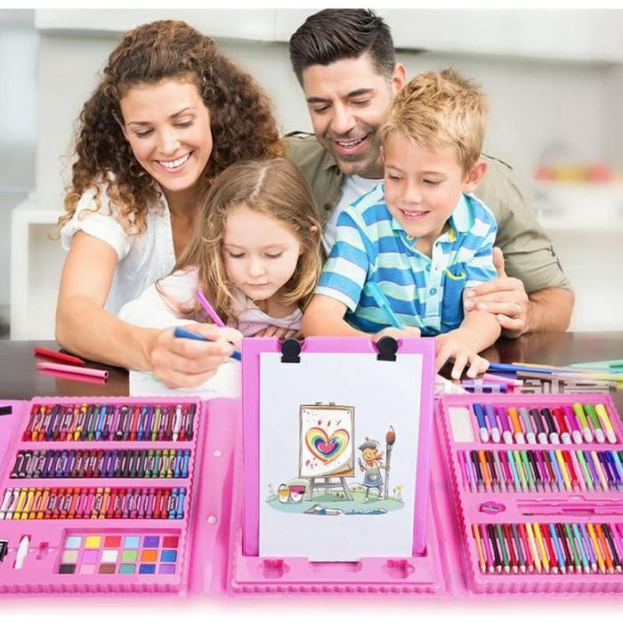 

Crayon Set 208Pcs Alat Gambar Anak Pensil Warna Art Set