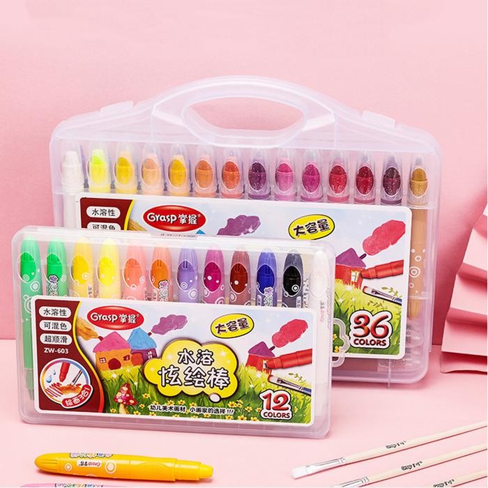 

Crayon Grasp Original 12/24/36/48 Warna Water Soluable Crayon Krayon Mewarnai Kapasitas Besar