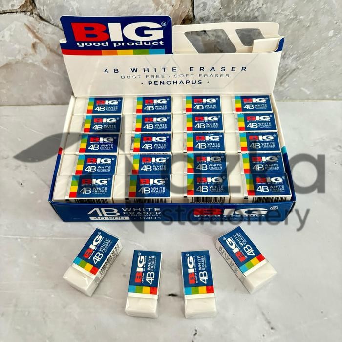 

New Azka SATU PACK ( 40 PCS ) Eraser Setip Penghapus 4B Big Kecil Putih