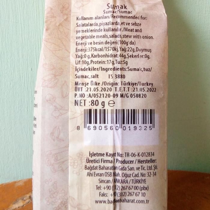 Bagdat Sumak Turki / Sumac Turkey