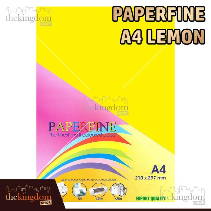 

BRG BARU Paperfine Kertas HVS Warna A4 Lemon Kuning Tua Isi 500 Lembar Kode Warna 210