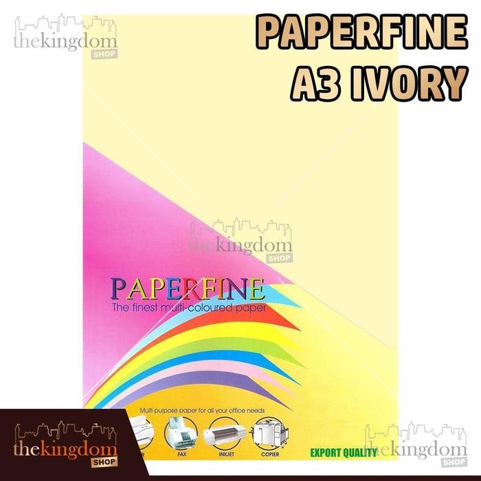 

DISKON Paperfine Kertas HVS Warna A3 Ivory Gading Isi 100 Lembar Kode Warna 100