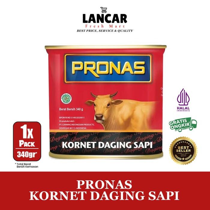 

Promo Pronas Kornet Sapi 340gr Kornet Daging Sapi Halal