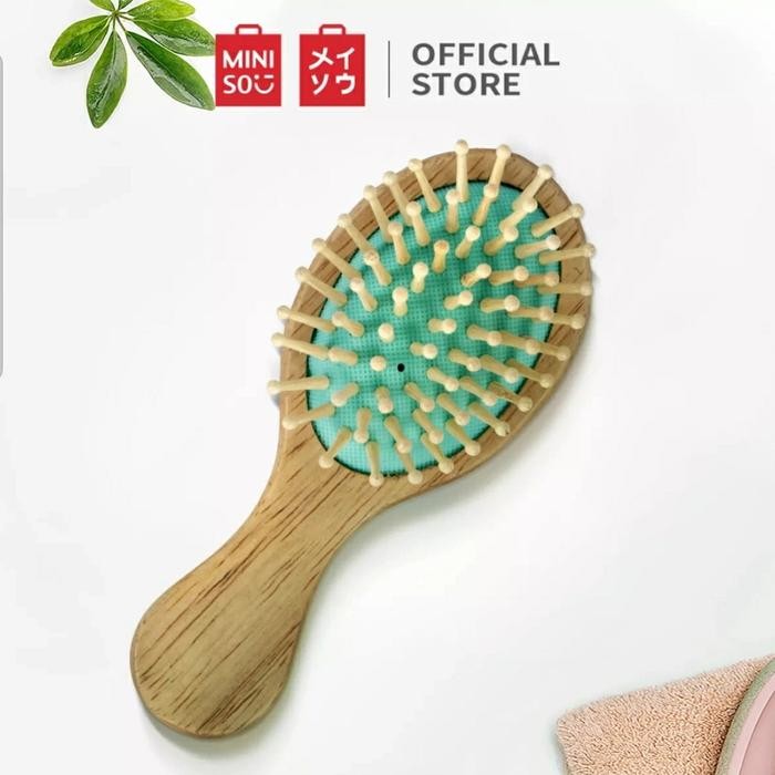 9XU5 Miniso Sisir Anti Kusut Wooden / Sisir Anti Kusut Anak Perempuan Kayu