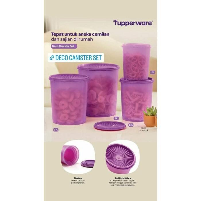 Tupperware deco canister set free midi deco 4pcs toples promo