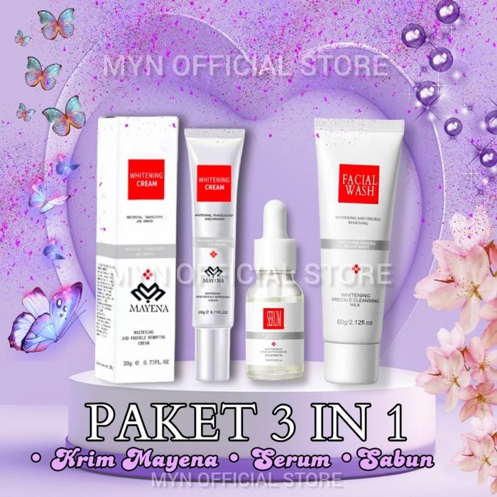 XPFG { Kit Skincare Mayena 3 In 1 } Mayena Care Cream Pelembab Anti Flek Hitam Dan Penuan