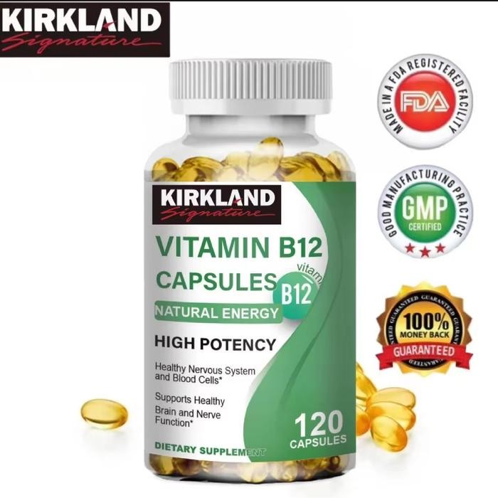 Kapsul Vitamin B12 KIRKLAND 500mcg untuk Energi Seluler & Suasana Mood