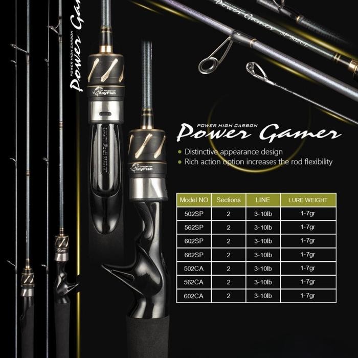 Joran Ultralight Anyfish Power Gamer 502 562 602 Bc Sp Carbon Solid