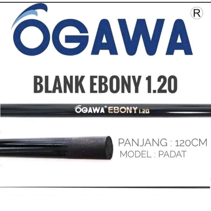 Blank Ogawa Ebony 120 Carbon Padat Bahan Custom Joran Pancing