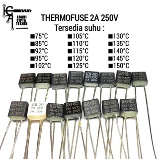 Thermofuse fuse sekring kipas angin 75C 85C 92C 95C 102C 105C 110C 115C 120C 125C 130C 135C 140C 145
