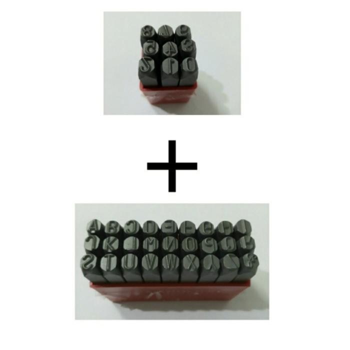 1 Set Alat Ketok Pon Huruf + Angka Nomor ( Angka + Huruf ) 6 mm mili