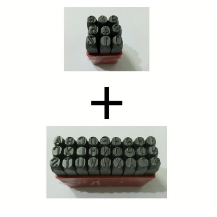 1 Set Alat Ketok Pon Huruf + Angka Nomor ( Angka + Huruf ) 6 mm mili