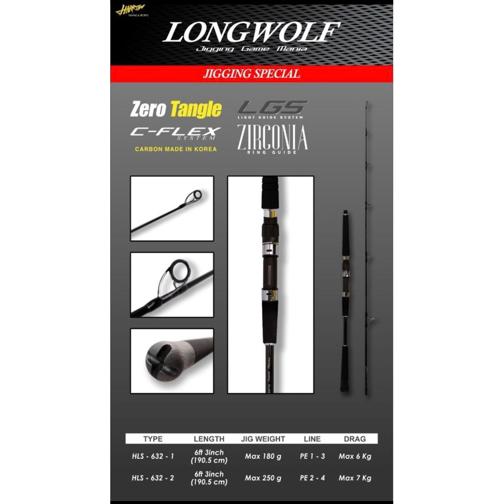 Joran Jigging Harrow Longwolf Jigging Game Spinning