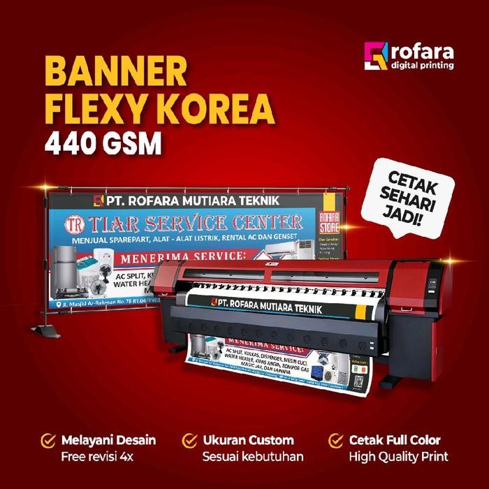 Cetak Banner Bahan Flexy Korea 440 Gsm